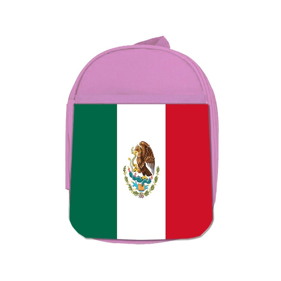 MOCHILA ROSA bandera mejico pais gobierno mexico escolar personalizado picnic excursión deporte