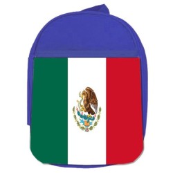 MOCHILA AZUL bandera mejico pais gobierno mexico escolar personalizado picnic excursión deporte