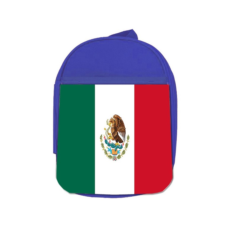 MOCHILA AZUL bandera mejico pais gobierno mexico escolar personalizado picnic excursión deporte