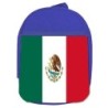 MOCHILA AZUL bandera mejico pais gobierno mexico escolar personalizado picnic excursión deporte