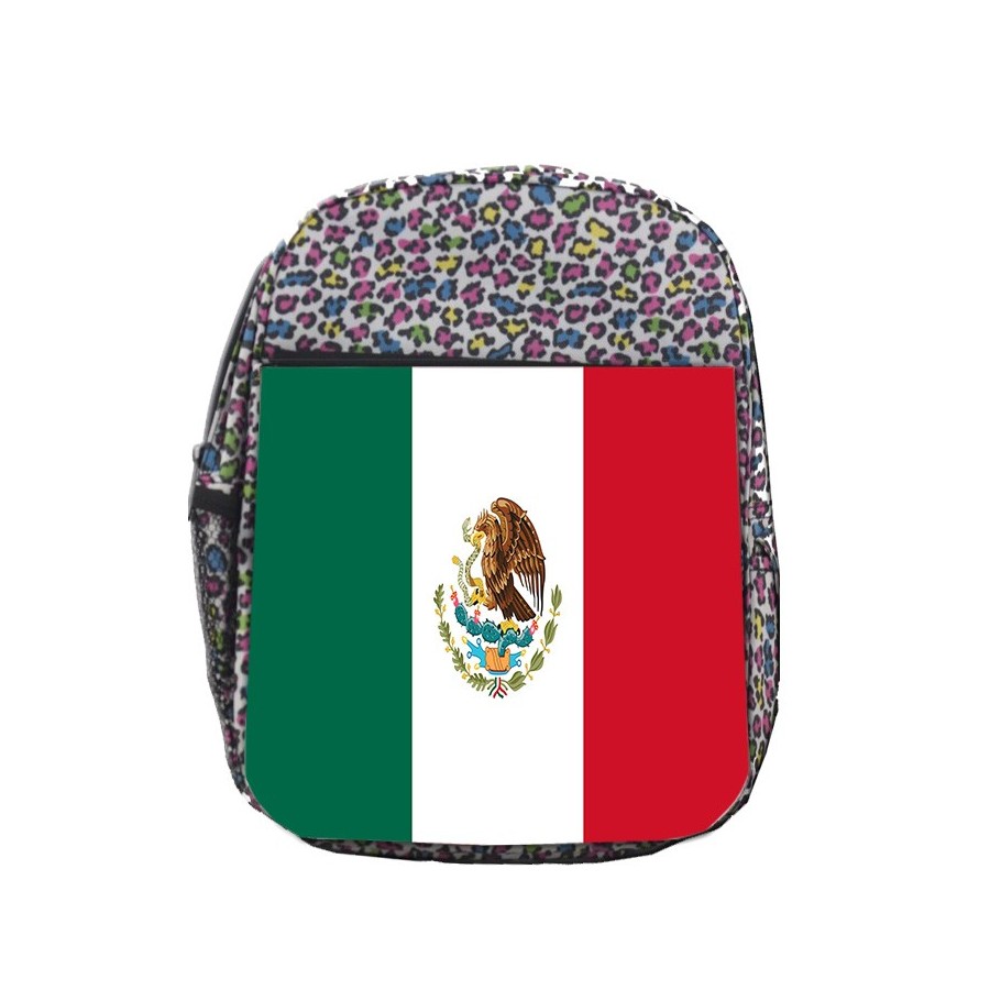 MOCHILA LUNARES ESTAMPADO bandera mejico pais gobierno mexico escolar personalizado picnic excursión deporte