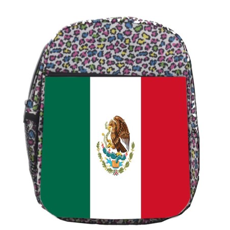 MOCHILA LUNARES ESTAMPADO bandera mejico pais gobierno mexico escolar personalizado picnic excursión deporte