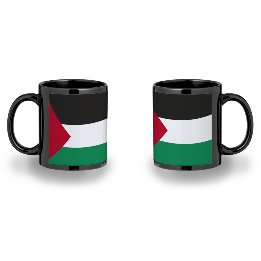 TAZA COMPLETAMENTE NEGRA bandera palestina pais gobierno palestino personalizada