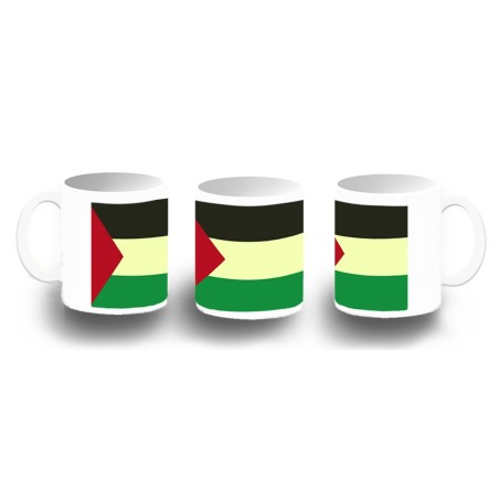 TAZA FOTOLUMINISCENTE bandera palestina pais gobierno palestino BRILLA OSCURIDAD