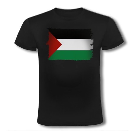 CAMISETA NEGRA bandera palestina pais gobierno palestino moda verano personalizada