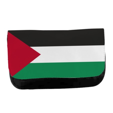 ESTUCHE NECESER DE LONA bandera palestina pais gobierno palestino unisex negro bolsa aseo multiusos