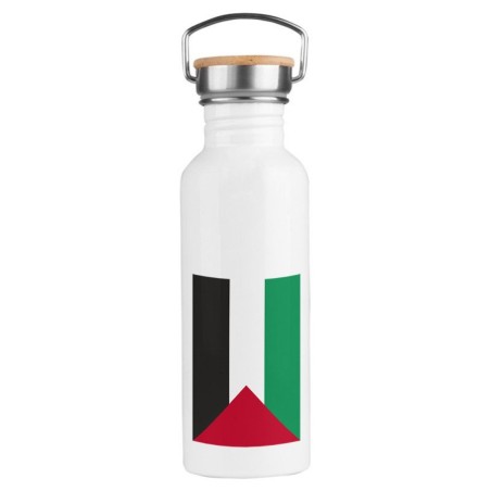 BIDON 750 ML ACERO INOXIDABLE ESTILO RETRO bandera palestina pais gobierno palestino deporte deportivo botella