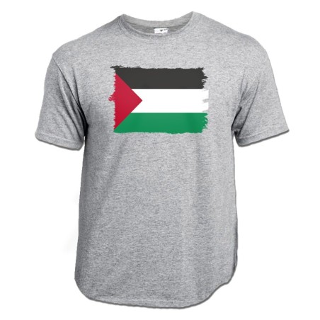 CAMISETA GRIS MEZCLA bandera palestina pais gobierno palestino moda verano personalizada