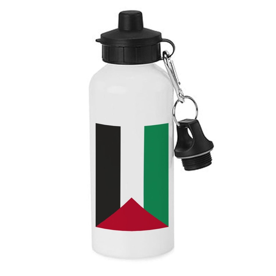 BIDON 600 ML ACERO INOXIDABLE CON CHUPON bandera palestina pais gobierno palestino escolar deporte bicicleta