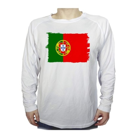 CAMISETA MANGA LARGA bandera portugal pais gobierno portugués personalizada