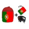 PACK MOCHILA ROJA Y ESTUCHE bandera portugal pais gobierno portugués material escolar