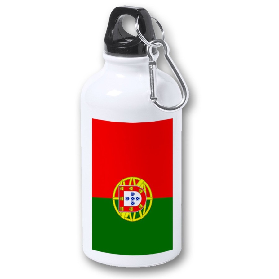 BIDON 400ML METALICO bandera portugal pais gobierno portugués para viaje y deporte