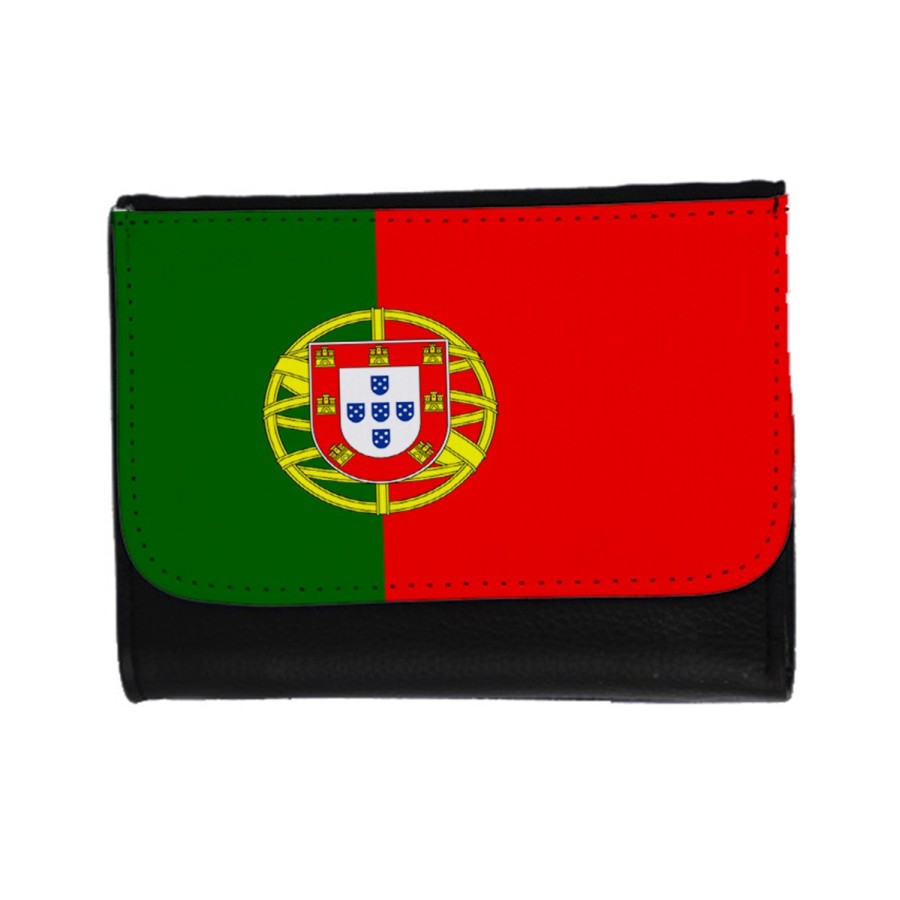 BILLETERA BILLETERO bandera portugal pais gobierno portugués unisex negro monedero