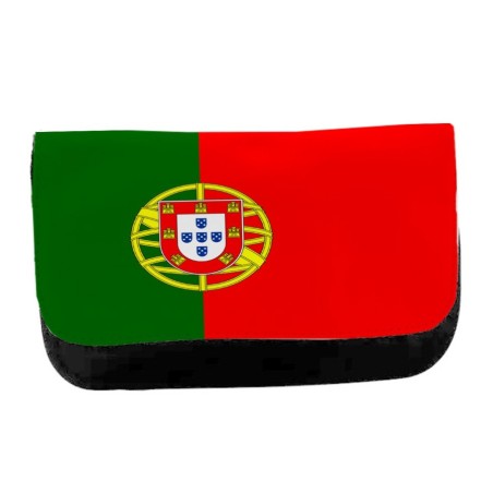 ESTUCHE NECESER DE LONA bandera portugal pais gobierno portugués unisex negro bolsa aseo multiusos
