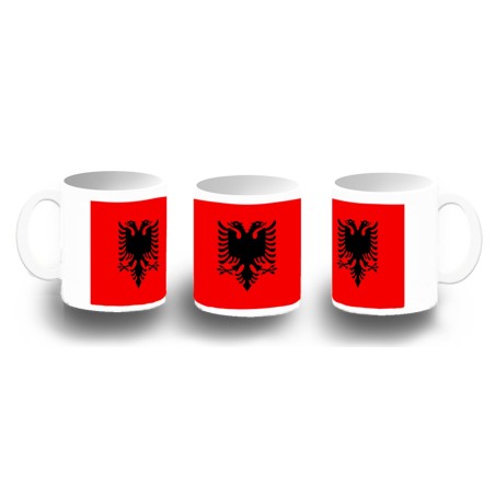 TAZA FOTOLUMINISCENTE bandera albania pais gobierno albanés BRILLA OSCURIDAD