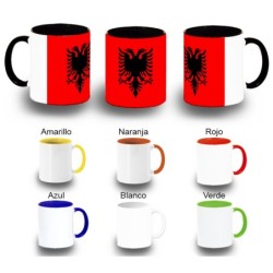 TAZA COLORES bandera albania pais gobierno albanés color personalizada