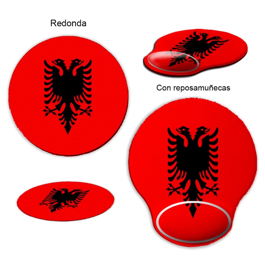 ALFOMBRILLA REDONDEADA bandera albania pais gobierno albanés curva curvada reposamuñecas pc raton