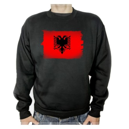 SUDADERA NEGRA bandera albania pais gobierno albanés adulto poliester algodón personalizada