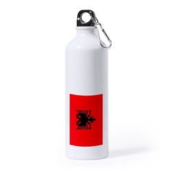 BIDON GRANDE 800 ML ACERO INOXIDABLE bandera albania pais gobierno albanés deporte deportivo mosqueton botella