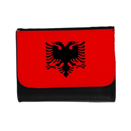 BILLETERA BILLETERO bandera albania pais gobierno albanés unisex negro monedero