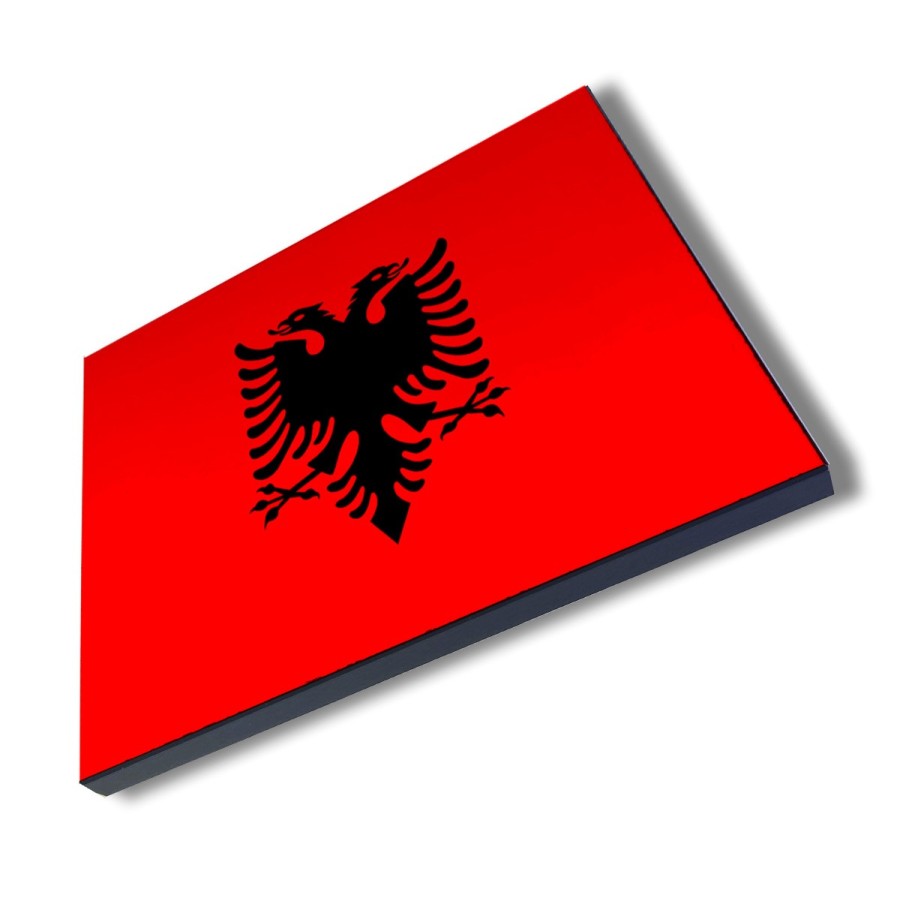 PANEL FOTOGRÁFICO DECORATIVO bandera albania pais gobierno albanés cuadro acabado brillante elegante pared