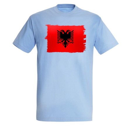 CAMISETA AZUL CIELO bandera albania pais gobierno albanés moda verano personalizada