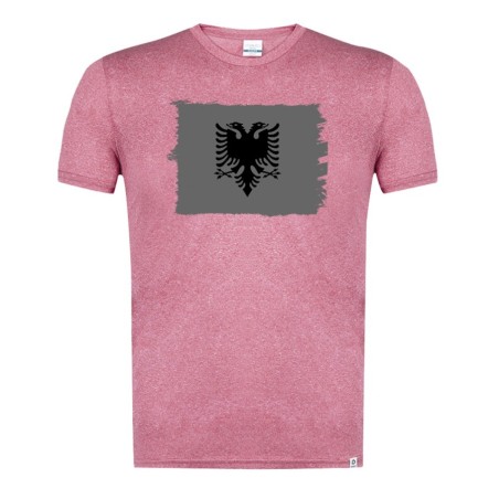 CAMISETA ROJA MEZCLA CON IMAGEN EN TONALIDADES NEGRAS bandera albania pais gobierno albanés tshirt