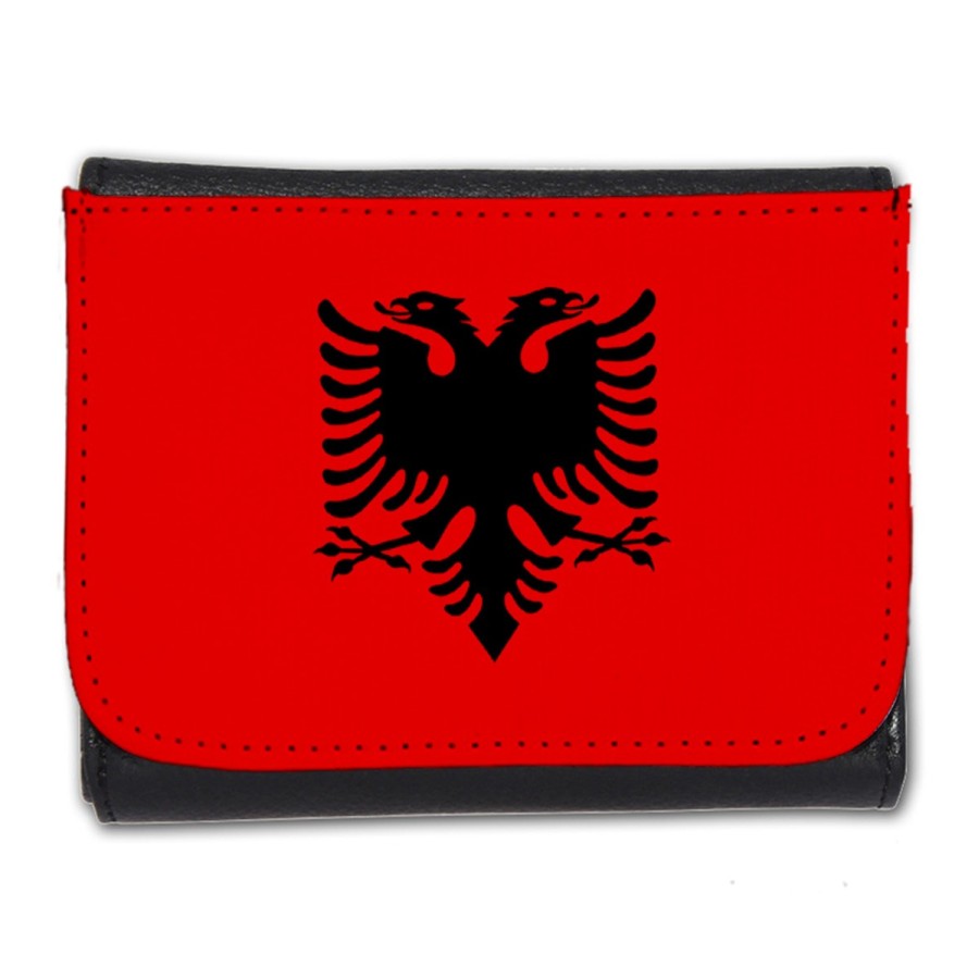 BILLETERA BILLETERO bandera albania pais gobierno albanés hombre caballero negro monedero