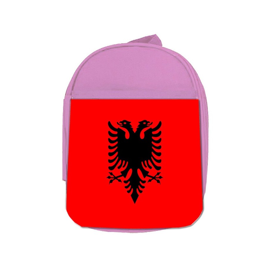 MOCHILA ROSA bandera albania pais gobierno albanés escolar personalizado picnic excursión deporte