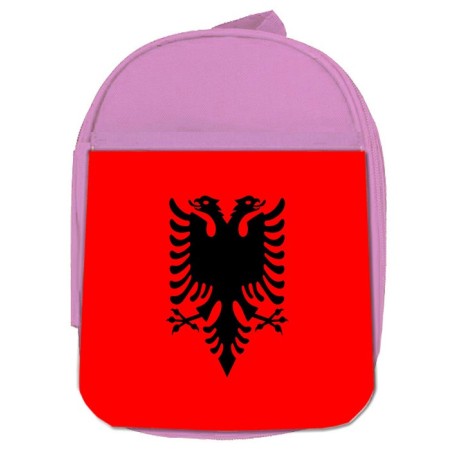 MOCHILA ROSA bandera albania pais gobierno albanés escolar personalizado picnic excursión deporte