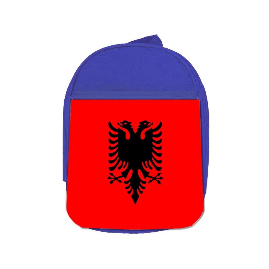 MOCHILA AZUL bandera albania pais gobierno albanés escolar personalizado picnic excursión deporte