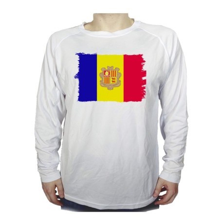 CAMISETA MANGA LARGA bandera andorra pais gobierno andorrano personalizada