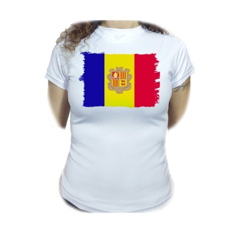 CAMISETA MUJER bandera andorra pais gobierno andorrano moda personalizada