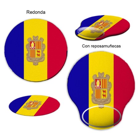 ALFOMBRILLA REDONDEADA bandera andorra pais gobierno andorrano curva curvada reposamuñecas pc raton