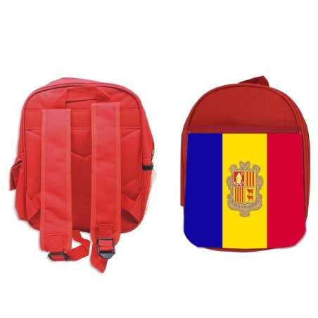 MOCHILA ROJA bandera andorra pais gobierno andorrano escolar personalizado