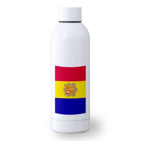 BIDON 500 ML ACERO INOXIDABLE bandera andorra pais gobierno andorrano deporte deportivo botella senderismo