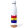 BIDON 750 ML ACERO INOXIDABLE ADORNO DE CORCHO bandera andorra pais gobierno andorrano tapon botella