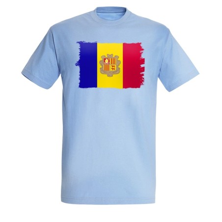 CAMISETA AZUL CIELO bandera andorra pais gobierno andorrano moda verano personalizada