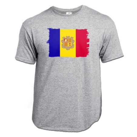 CAMISETA GRIS MEZCLA bandera andorra pais gobierno andorrano moda verano personalizada