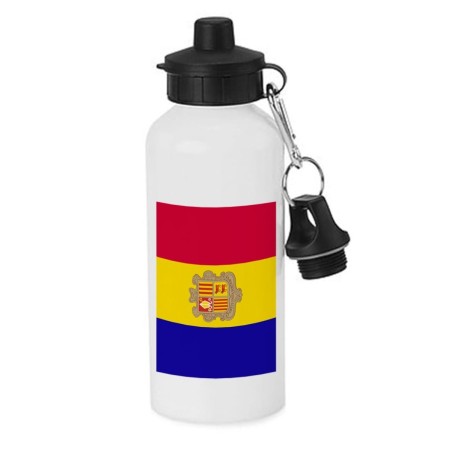 BIDON 600 ML ACERO INOXIDABLE CON CHUPON bandera andorra pais gobierno andorrano escolar deporte bicicleta