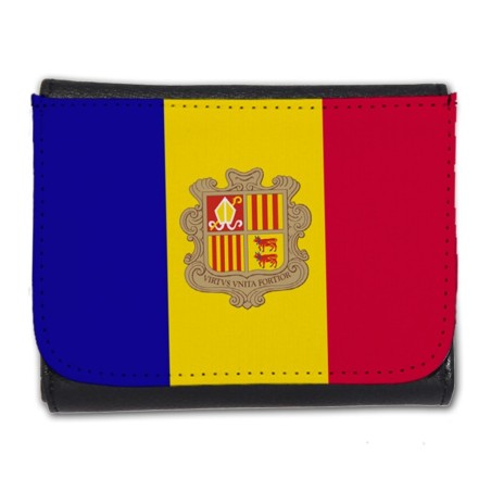 BILLETERA BILLETERO bandera andorra pais gobierno andorrano hombre caballero negro monedero