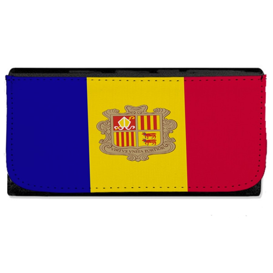 BILLETERA BILLETERO bandera andorra pais gobierno andorrano mujer señora negro monedero