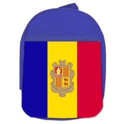 MOCHILA AZUL bandera andorra pais gobierno andorrano escolar personalizado picnic excursión deporte