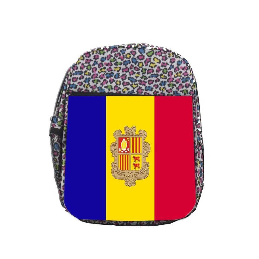 MOCHILA LUNARES ESTAMPADO bandera andorra pais gobierno andorrano escolar personalizado picnic excursión deporte