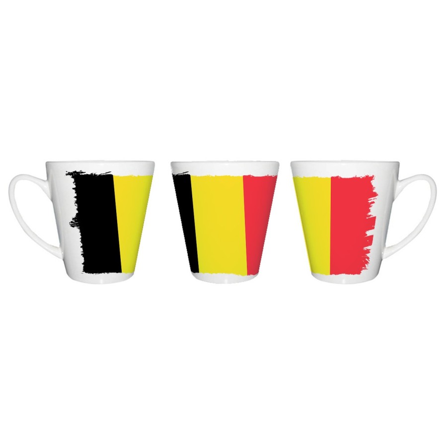 TAZA CÓNICA bandera bélgica pais gobierno belga conica personalizada