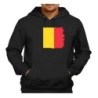 SUDADERA NEGRA CON CAPUCHA bandera bélgica pais gobierno belga adulto poliester algodón personalizada