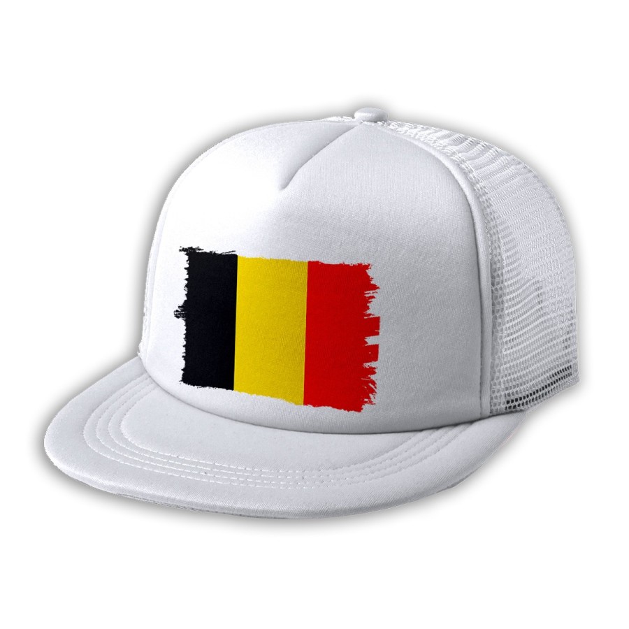 GORRA 5 PANELES REDECILLA TRASERA bandera bélgica pais gobierno belga estilo rapero