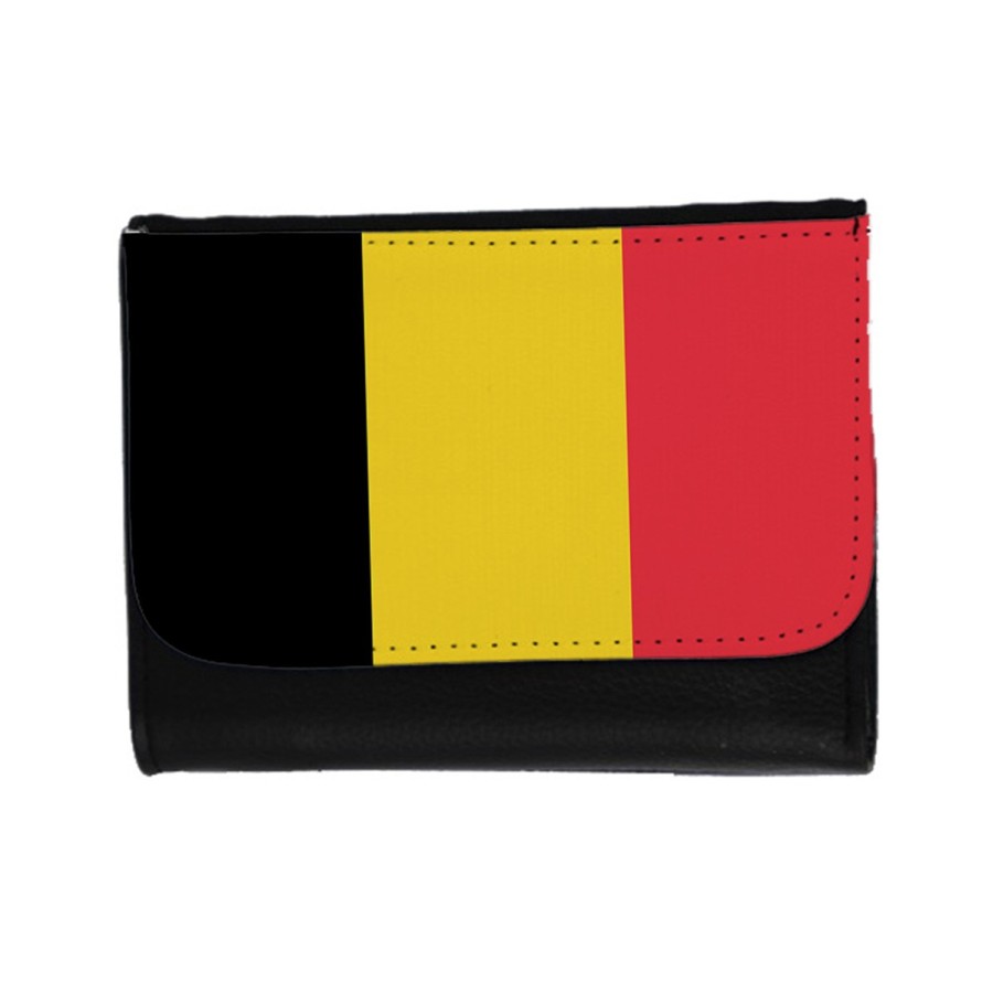 BILLETERA BILLETERO bandera bélgica pais gobierno belga unisex negro monedero