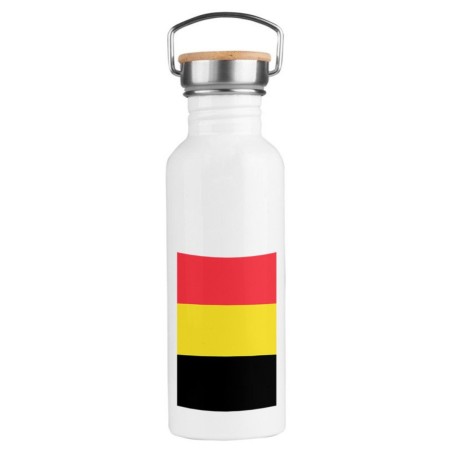 BIDON 750 ML ACERO INOXIDABLE ESTILO RETRO bandera bélgica pais gobierno belga deporte deportivo botella