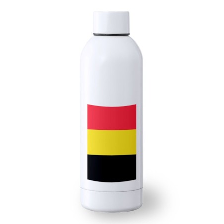 BIDON 500 ML ACERO INOXIDABLE bandera bélgica pais gobierno belga deporte deportivo botella senderismo